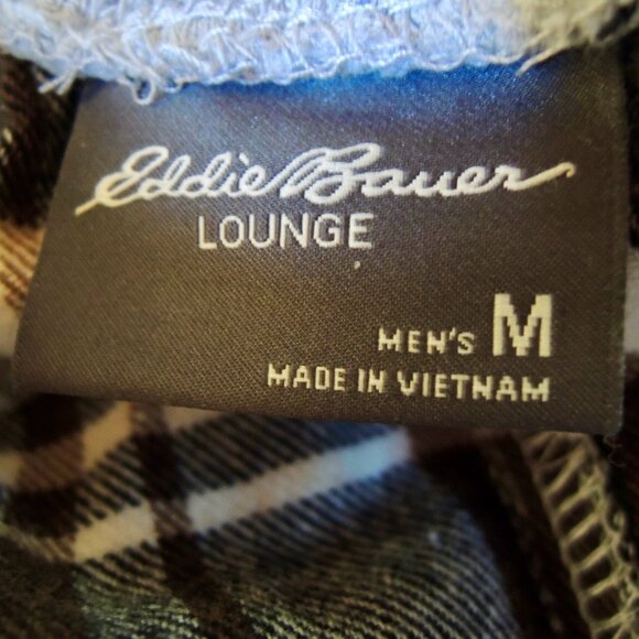 Eddie Bauer Men's Black & Cream Flannel Lounge Pajama Pants M - Picture 6 of 7